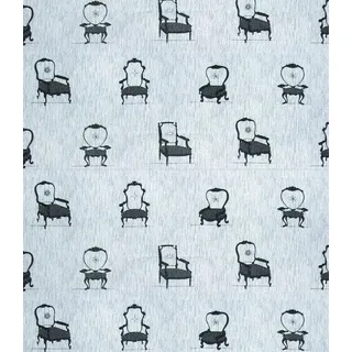 Tapete Vinyl Linea Hogar "Barock" - Selbstklebende - Abwaschbar - Wanddekoration - Blau - 90cm x 3,3m - Schwarz