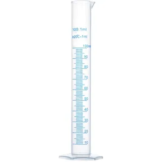 Messzylinder aus Kunststoff 100 ml Messbecher Transparenter Messzylinder mit Blauer Linie,Flüssigkeitsmesswerkzeug,Messzylinder mit Scale