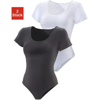 Vivance T-Shirt-Body 2er-Pack, aus elastischer Baumwoll-Qualität, schwarz-weiß