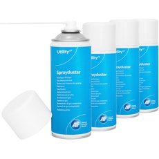 AF Utility Druckluftspray/Druckluftreiniger - Reinigungssprühdose - druckluftspray dose/Druckluft aus der Dose (Air Duster) – PC und Tastatur Reiniger – 4 x 400 ml Packung