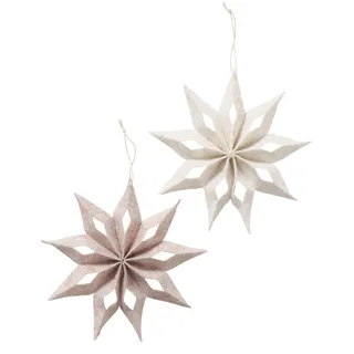 Boltze Home Deco Anhänger Kassierer Stern 8-spitz ø20cm - Grau
