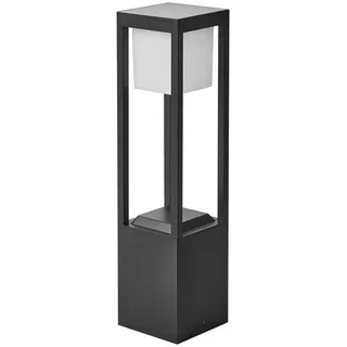 Beliani Solar-Led-Pollerleuchte Schwarz Loon , Metall , LED integrated , 15x60x15 cm , Lampen & Leuchten, Außenbeleuchtung, Wegbeleuchtung, Wegeleuchten