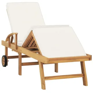 vidaXL Sonnenliege 59 x 59 x 0 cm Beige/Weiß