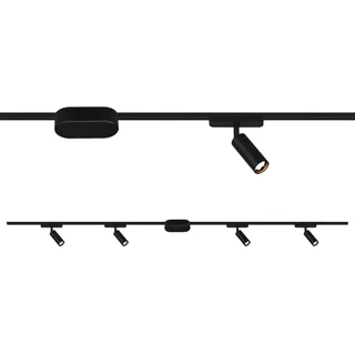 Briloner - Schienensystem Luxtrail Starterset, 4x LED Spots, erweiterbar, schwenkbar, Lampen, Lichtschienensystem Decke, Strahler Schiene, Deckenlampe, LED Deckenleuchte, Spotlight, 2m, Schwarz