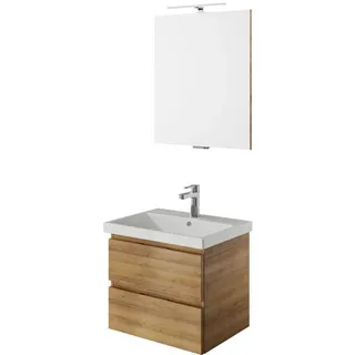 Pelipal Badezimmer , Eichefarben , Holzwerkstoff , 2 Schublade(n) Schubladen , 60 cm , Made in Germany , hängend, Typenvielfalt , Badezimmer, Badmöbelsets & Badmöbelserien, Badmöbel-Sets