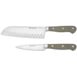 WÜSTHOF Classic Messerset mit Santoku und Gemüsemesser, Velvet Oyster (Grau)