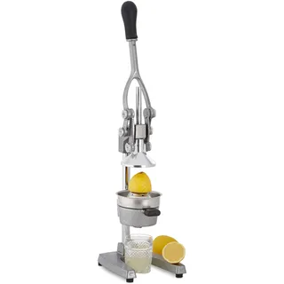 Relaxdays Saftpresse manuell, XL Orangenpresse, professionelle Fruchtpresse, Premium Zitruspresse, Gastronomie-Qualität, Silber, 21.5 x 18 x 40 cm