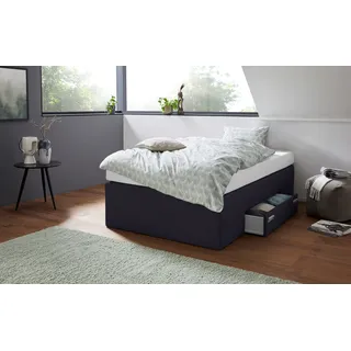 Westfalia Schlafkomfort Boxspringbett, mit integrierter Schublade, frei im Raum stellbar, schwarz,