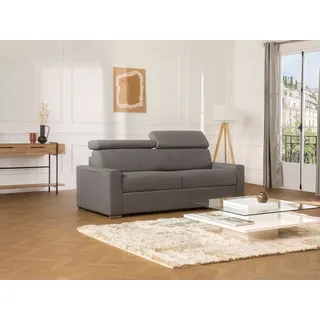 vente-unique Schlafsofa 4-Sitzer - Liegefläche mit Lattenrost: 160 cm - Matratze: 22 cm mit Memory Schaum - Stoff - Grau - VIZIR