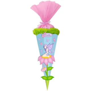 Ursus 9870003 - Schultüte Bastelset Easy Line Elfe, sechseckig, Höhe ca. 68 cm, Duchmesser ca. 20 cm, diverse Stanzteile, teilweise beglittert, inklusive Bastelanleitung, ideal für die Einschuluung