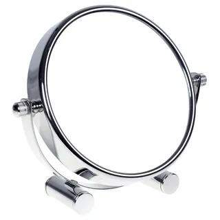 HIMRY Designed Kosmetik Spiegel/Kosmetikspiegel, 360° drehbar. zweiseitig: normal und 10 - Fach Vergrößerung. Standspiegel, Rasierspiegel, Badezimmerspiegel. verchromten, KXD3142-10x