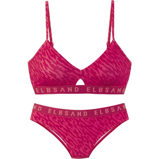 Bustier-Bikini ELBSAND, Damen, Gr. 34, Cup A/B, rot (hummer bedruckt), Recycling-Polyamid, Bikini-Sets Bustier-Bikini, mit Markenschriftzug, Topseller