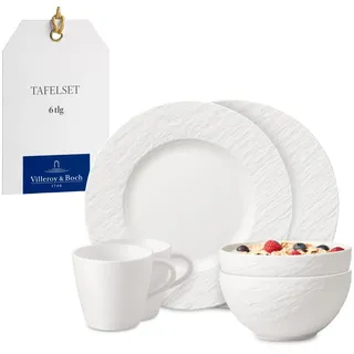 Villeroy & Boch Geschirrset, Fruehstuecksset 6tlg EC Manufacture Rock blanc 6 Stück)