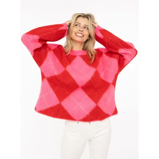 Zwillingsherz Strickpullover Rot One Size