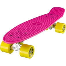 Ridge Retro Skateboard Mini Cruiser, rosa/gelb, 22 Zoll
