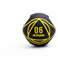 ZIVA Medizinball mit doppeltem Griff, 6 kg, Schwarz