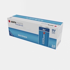 AgfaPhoto Alkaline-Batterien Plus, E-Block, 6LR61, BOX10