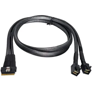 cablecc PCI-E Ultraport Slimline SAS Slim 4.0 SFF-8654 8i 74pin auf Dual SFF-8643 4i Mini SAS HD Kabel PCI-Express