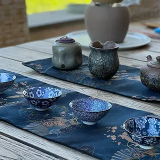 TEA SOUL Waterproof Silk mat • Handmade Silk • 24 × 50 cm