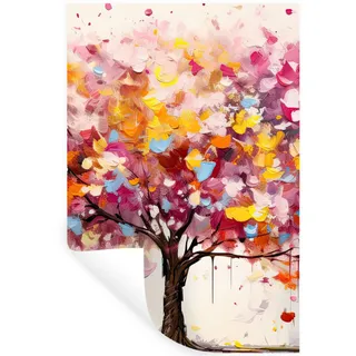 MuchoWow Wandtattoo Aquarell - Baum - Kunst - Abstrakt 80x120 cm , Multicolor , Kunststoff , Rechteckig , 80x120x0.1 cm , Tapeten & Wandverkleidungen, Wandtattoos & Sticker