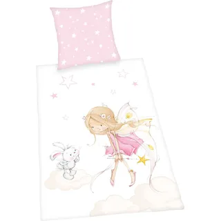 Baby Best Little Fairy Tiere Rosa/Weiß 135 x 200 cm + 80 x 80 cm