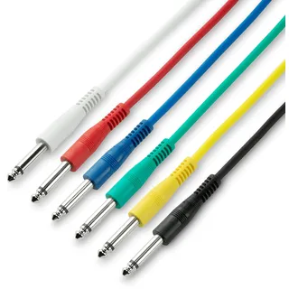 Adam Hall Cables 3 STAR IPP 0120 SET - Patchkabel Set, 6,3mm Klinkenstecker mono auf 6,3mm Klinkenstecker mono, 6 Stück, bunt, 1,2m