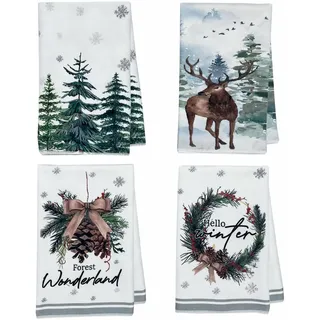 JINGTOPS Geschirrtücher Weihnachten Küchentücher, Handtuch Geschirrtuch