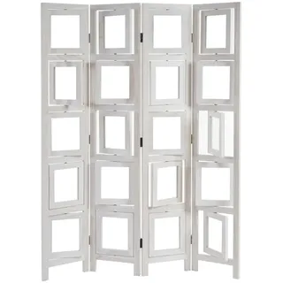 MCW Paravent Bildgalerie Weiß , Holz , 125x161x2 cm , Wohnzimmer, Raumteiler, Paravents