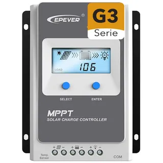 Epever EPEVER® MPPT Tracer-AN G3 – Tracer3210AN G3 Solar Laderegler charge controller, Ladestrom 30A, 12/24VDC auto work, PV 100V, LCD Display, Common Negative Grounding