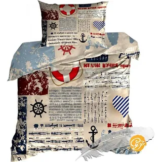 3D-Bettwäsche aus Baumwollsatin, 140 x 200 cm, maritimer Stil