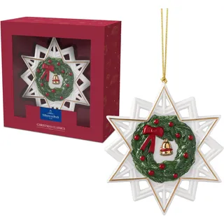 Villeroy & Boch – Christmas Classics Ornamente Weihnachten "Stern" Bunt, Weihnachtsdeko, Weihnachtsdekorationen, Figur, Baumschmuck, Anhänger, Premium Porzellan, Metall, Kunststoff