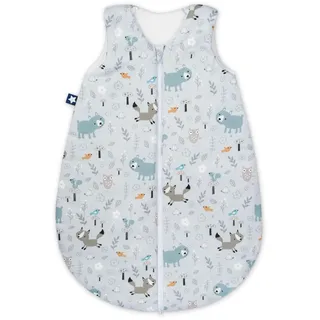 Julius Zöllner Baby Ganzjahresschlafsack aus Jersey Baumwolle, Standard 100 by Oeko-Tex, Made in Germany, Gr. 62, Smart Friends