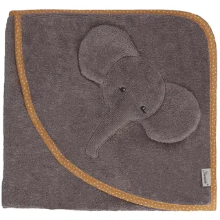 Sterntaler Baby Unisex Badetuch Baby GOTS Motiv-Kapuzenbadetuch Elefant 80x80cm - Badetuch Baby, Babyhandtuch