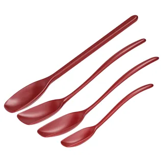 Rosti Classic Kochlöffel Set 4-Teilig, Hochwertiges Küchenhelfer Set mit 3 Kochlöffel & 1 Backlöffel, aus Kunststoff, Hitzebeständig, Bruchsicher, Spülmaschinenfest, Rot