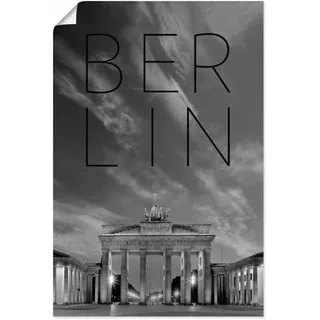 Artland Wandbild »Brandenburger Tor in Berlin«, Berlin, (1 St.), als Poster, Wandaufkleber in verschied. Größen, schwarz