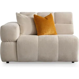 Sofa 4 Sitzer mit Hocker Wohnzimmer Set Modulsofa Stoffsofa Neu - Beige