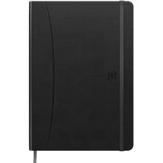Oxford Notizbuch A5 liniert, Signature, 160 Seiten, Hardcover mit Kunstleder, schwarz, 1 Stück