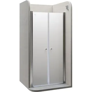 i-flair LIMA Duschtür 100x195 cm Nischentür mit Pendeltüren Satiniert, Verstellbereich 100-104 cm – 6 mm ESG Sicherheitsglas, Nanobeschichtung, Hebe-Senkmechanismus - DTF