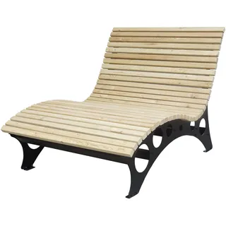 Home Deluxe Wellenholzliege 120 x 120 x 157 cm Naturbelassen