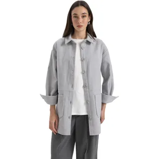 DeFacto Damen Oversize Shirt Tunika - Langarm Longshirt - Bequeme Tops für Damen -Lässiges Langarmshirt Relax Fit