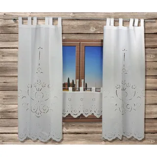 HOSSNER - ART OF HOME DECO Ortler Vorhang Schlaufen 90 x 240 cm Weiß 1 Stk.