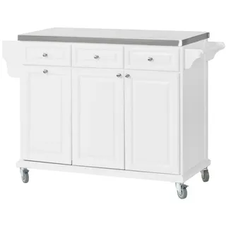 SoBuy Kücheninsel rollbar 107 x 95 x 49 cm Weiß