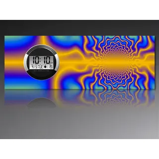 6128 Dixtime Digital Designer Wanduhr, Moderne Wohnraumuhr 35x100cm - Orange