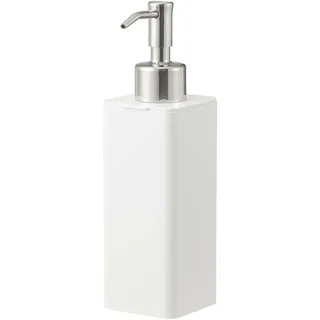 Yamazaki 5351 Tower Klebehaken-Seifenspender, weiß, ABS-Harz/Stainless Stahl/Polyethylen, minimalistisch, 5.5 x 7.5 x 19.5 cm