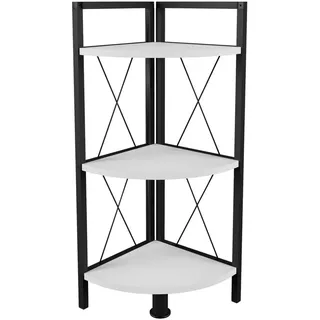 VCM Eckregal Insasi 34 x 34 x 87 cm Schwarz/Weiß
