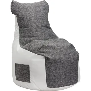 Boxxx Sitzsack , Grau, Weiß , Textil , Füllung: Styroporkugeln , 85x100x85 cm , Indoor , Wohnzimmer, Sessel, Sitzsäcke