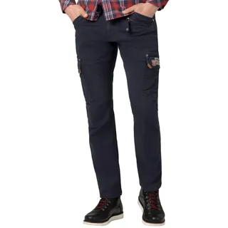 Timezone Herren Cargo Hose Regular ROGERTZ Chino Denim - Mid Waist - Regular Fit, Größe:32W / 34L, Farbe:T2 60035.3405-25-6445 Total Eclipse wash