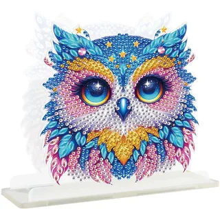 SHEGZHUC Diamond Painting Serviettenhalter Diamond Painting Eule Freistehender Tischtuchspender Papierhandtuchhalter Servietten Rahmen Serviettenspender Diamant Malerei Serviettenständer Geschenk