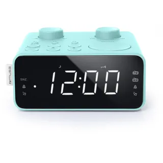 Muse M17CB Radiowecker Dual PLL, 2,3 cm (0,9 Zoll), weißes LED-Display mit Dimmer und 24 HR-Funktion, digitaler UKW/MW PLL-Tuner, 6 Senderspeicher (3FM + 3MW), Wecker über Radio oder Buzzer.