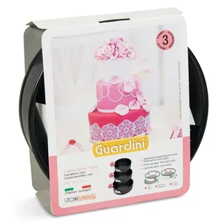 Guardini Set springforms Flat Base, Stahl, schwarz, 20 cm, 3 Stück